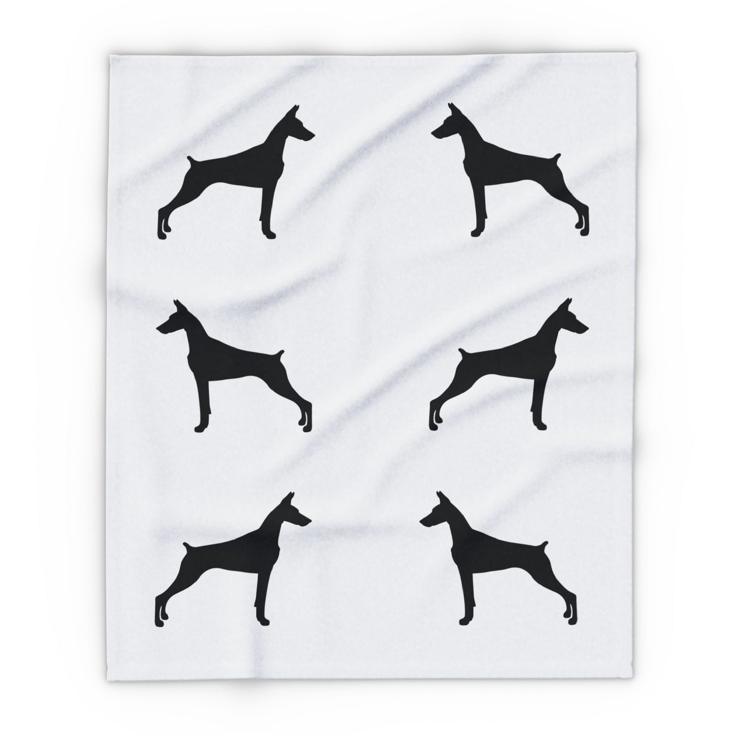 Doberman Silhouette Arctic Fleece Blanket