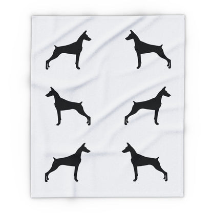 Doberman Silhouette Arctic Fleece Blanket