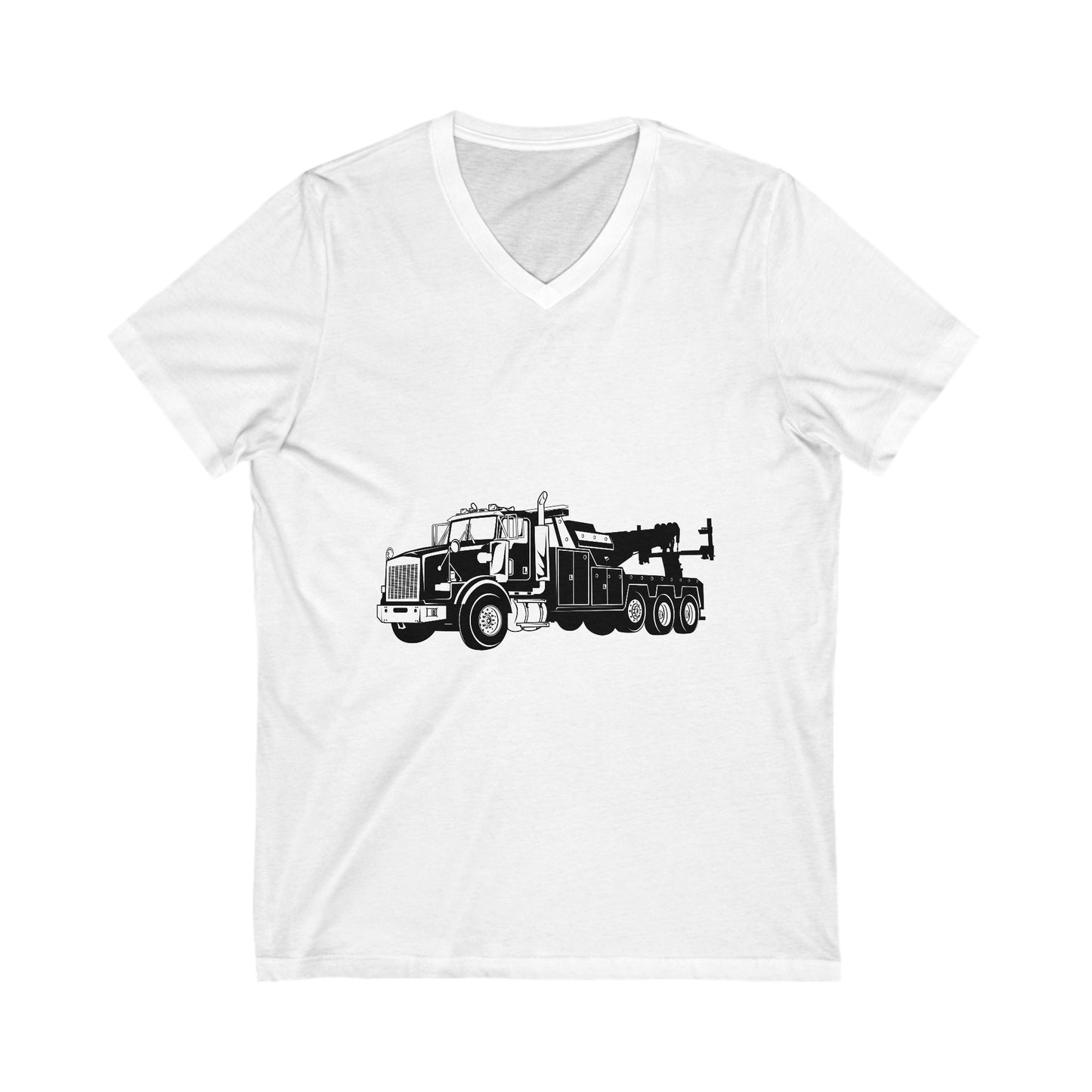 Heavy Tow Truck Unisex Short Sleeve V-Neck Tee