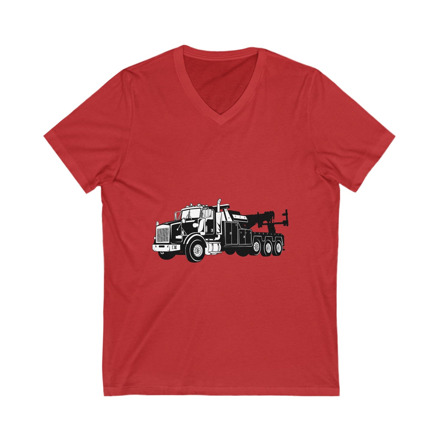 Heavy Tow Truck Unisex Short Sleeve V-Neck Tee