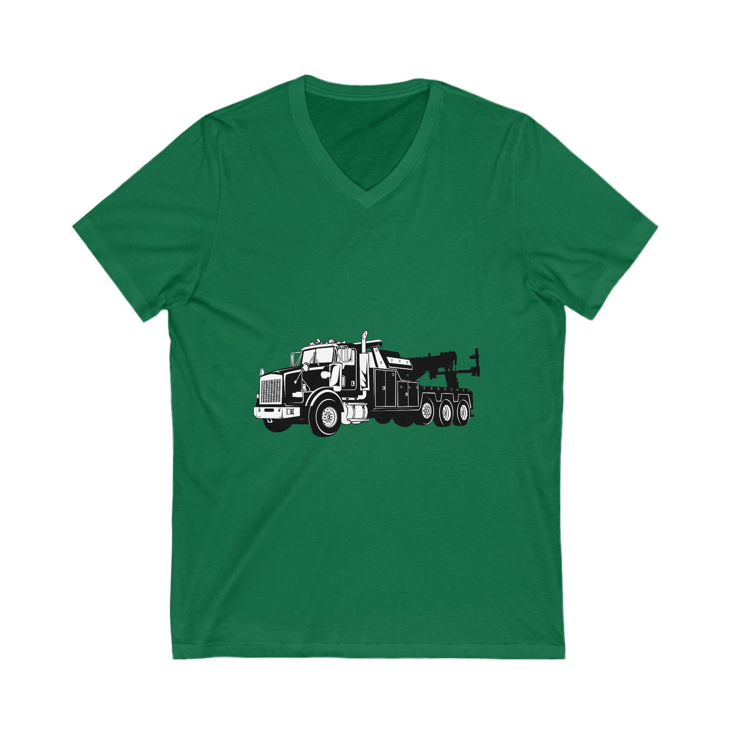 Heavy Tow Truck Unisex Short Sleeve V-Neck Tee