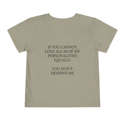 50 Personalities Toddler Unisex Short Sleeve Crewneck Tee
