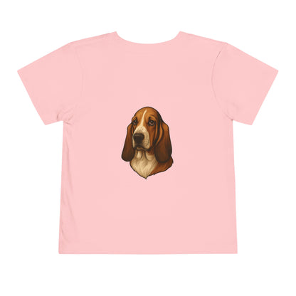 Basset Hound Head Toddler Unisex Short Sleeve Crewneck Tee