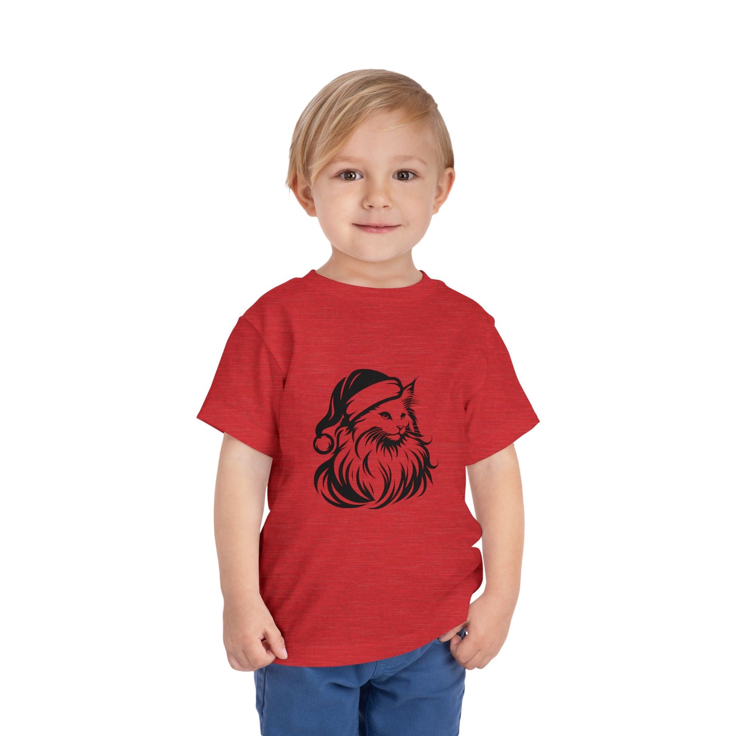 Santa Paws Cat Toddler Unisex Short Sleeve Crewneck Tee