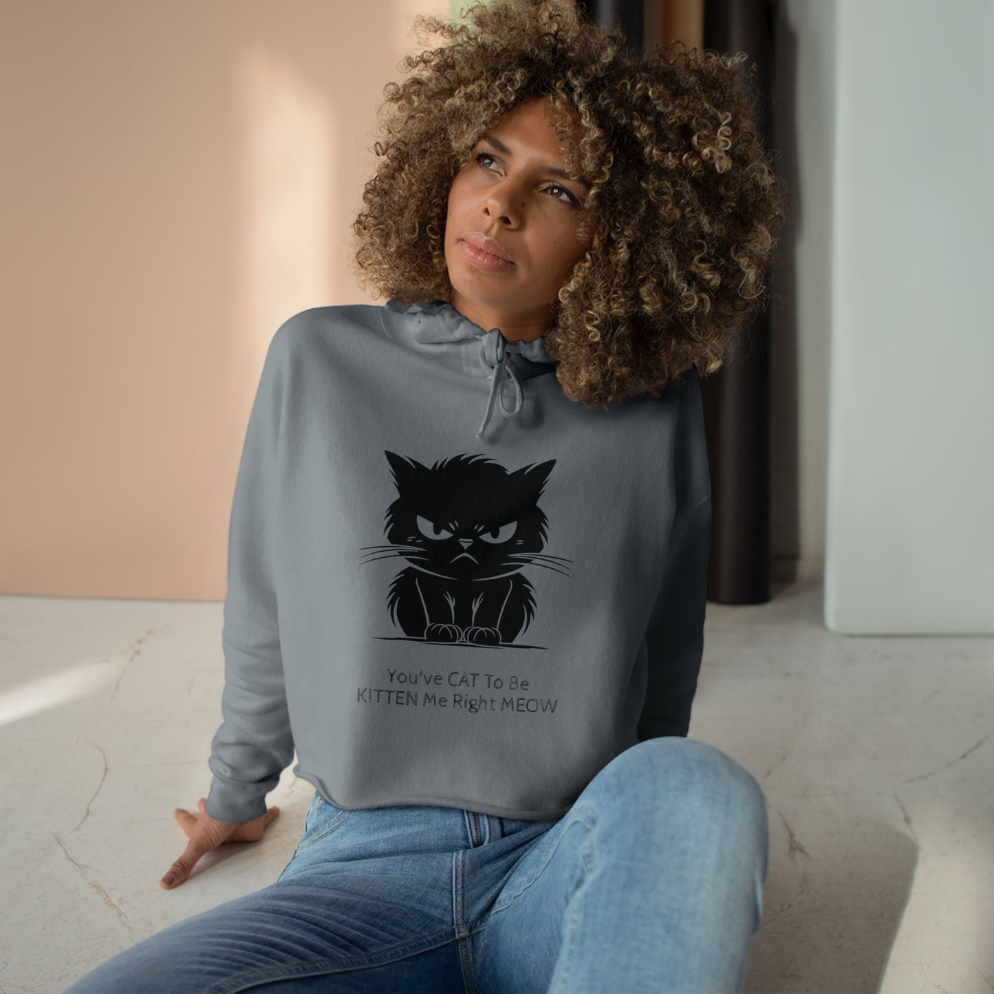 Kitten Me Women's Crop Hoodie
