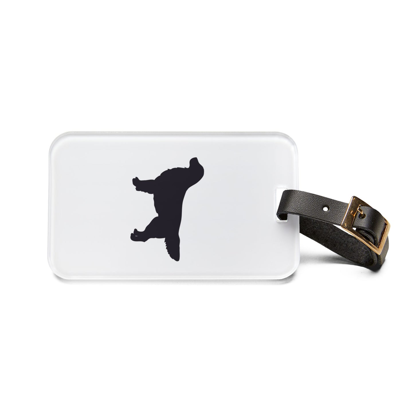 Golden Silhouette Leather Strap Luggage Tag