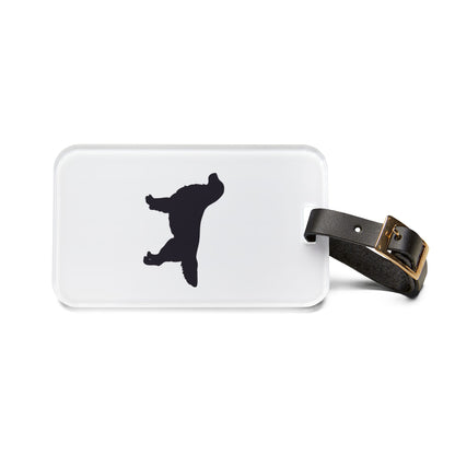 Golden Silhouette Leather Strap Luggage Tag