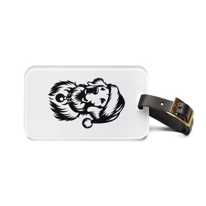 Santa Paws Golden Leather Strap Luggage Tag