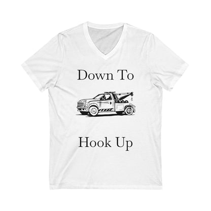 Down To Hook Up Unisex Short Sleeve V-Neck Tee
