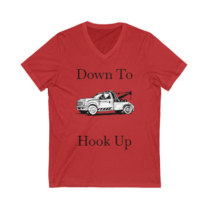 Down To Hook Up Unisex Short Sleeve V-Neck Tee