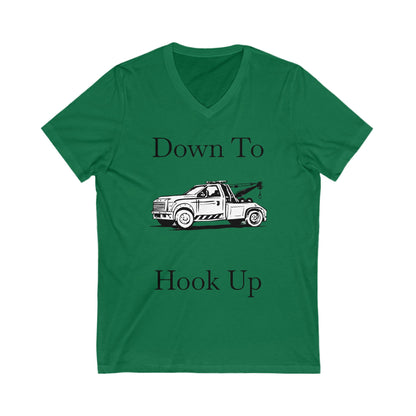 Down To Hook Up Unisex Short Sleeve V-Neck Tee