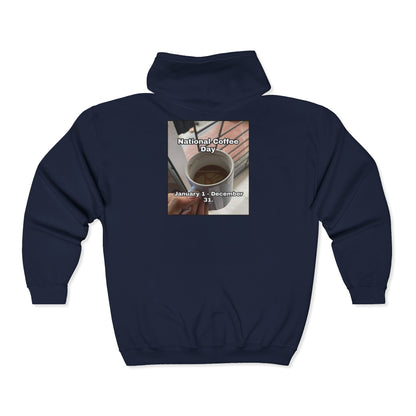 National Coffee Day Unisex Full Zip Hoodie