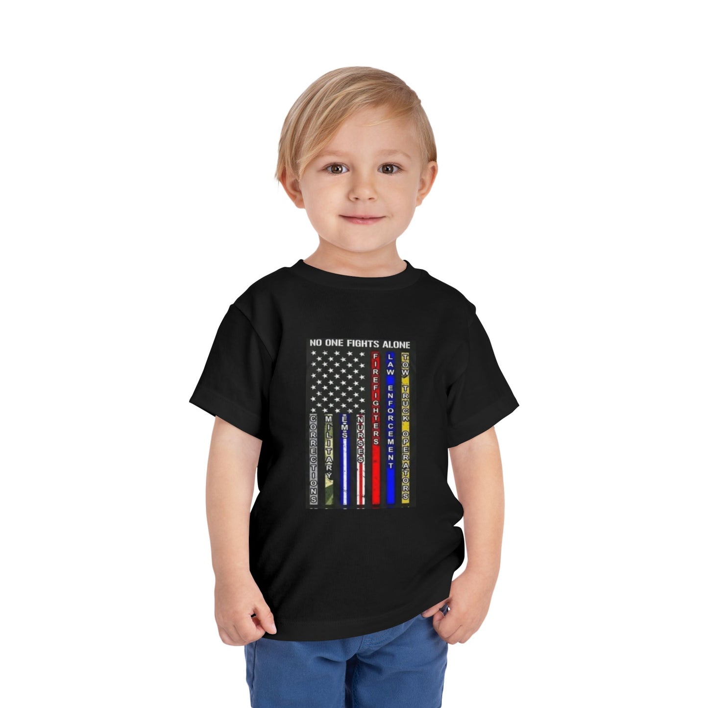 No One Fights Alone Toddler Unisex Short Sleeve Crewneck Tee