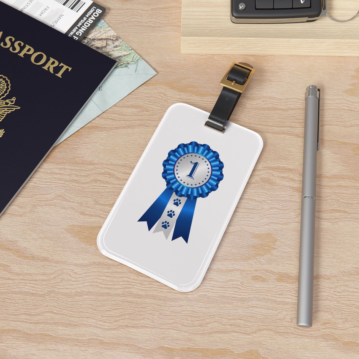 Show Ribbon Leather Strap Luggage Tag