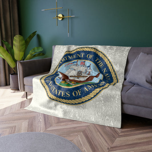 US Navy Crushed Velvet Blanket