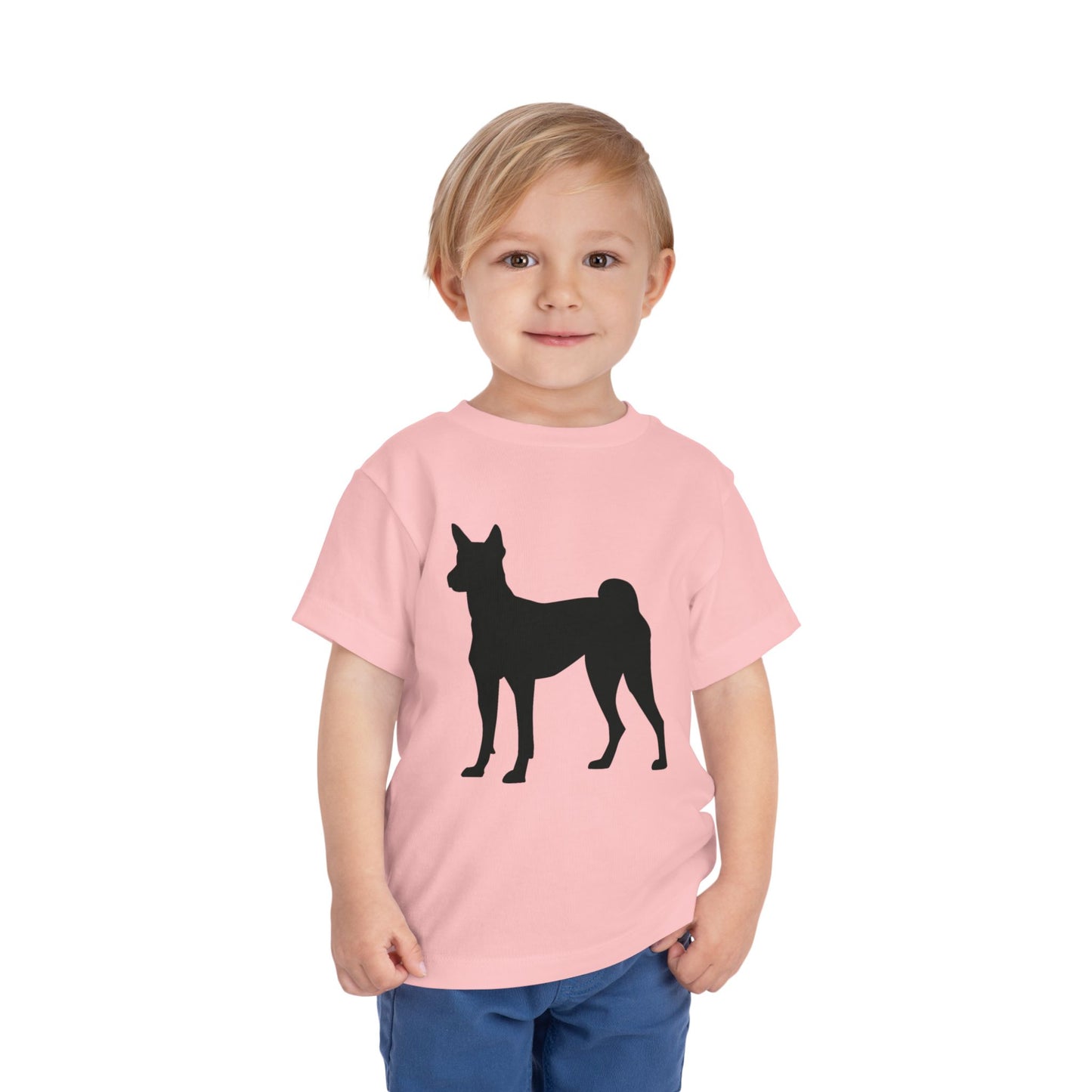 Basenji Silhouette Toddler Unisex Short Sleeve Crewneck Tee