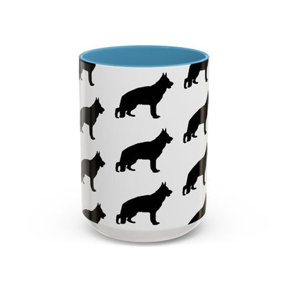 German Shepherd Silhouette 2-Tone Coffee Mug