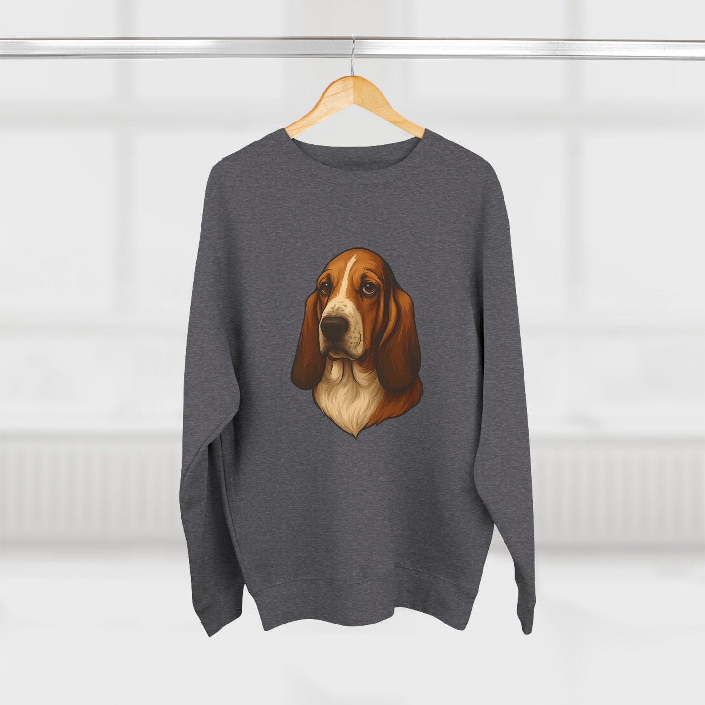 Basset Hound Head Unisex Crewneck Sweatshirt