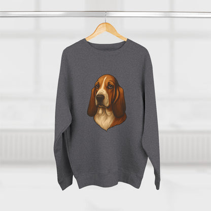 Basset Hound Head Unisex Crewneck Sweatshirt