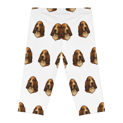 Basset Hound Head Women's Capri Leggings