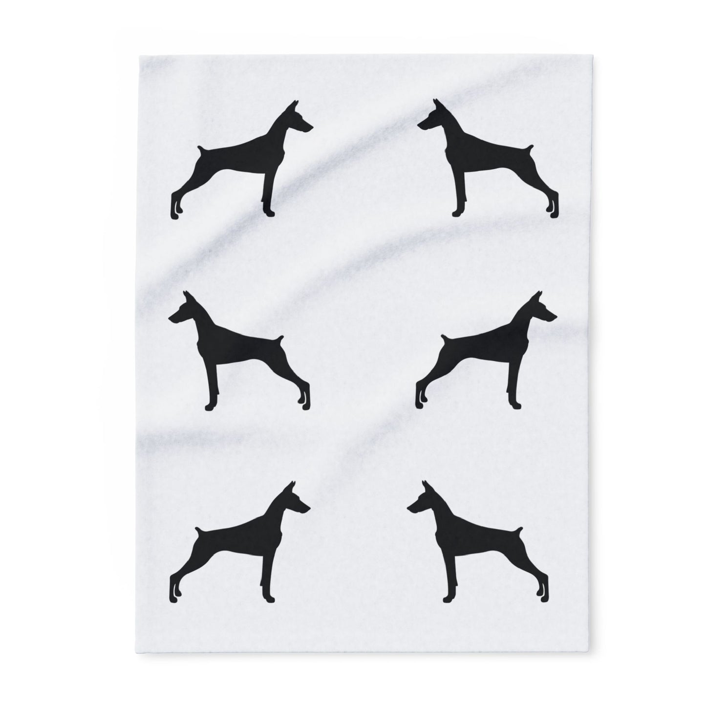 Doberman Silhouette Arctic Fleece Blanket