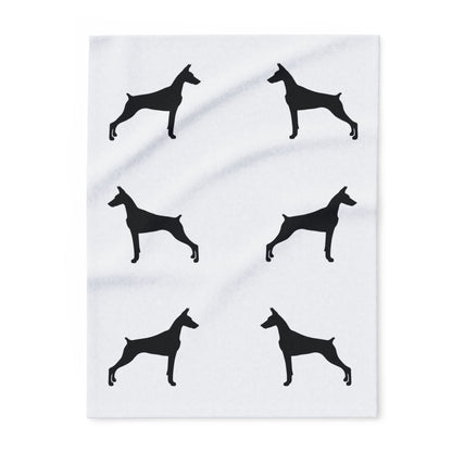 Doberman Silhouette Arctic Fleece Blanket