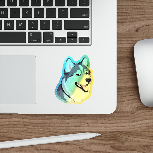 Malamute Head Holographic Sticker