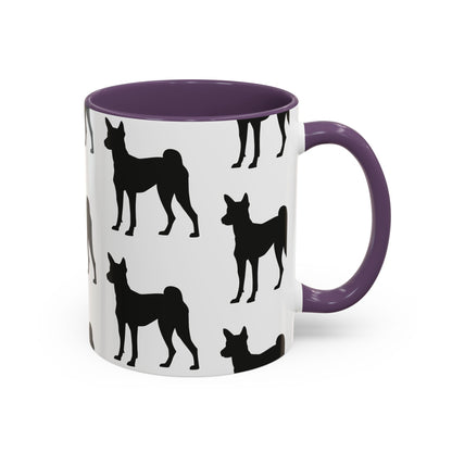 Basenji Silhouette 2-Tone Coffee Mug