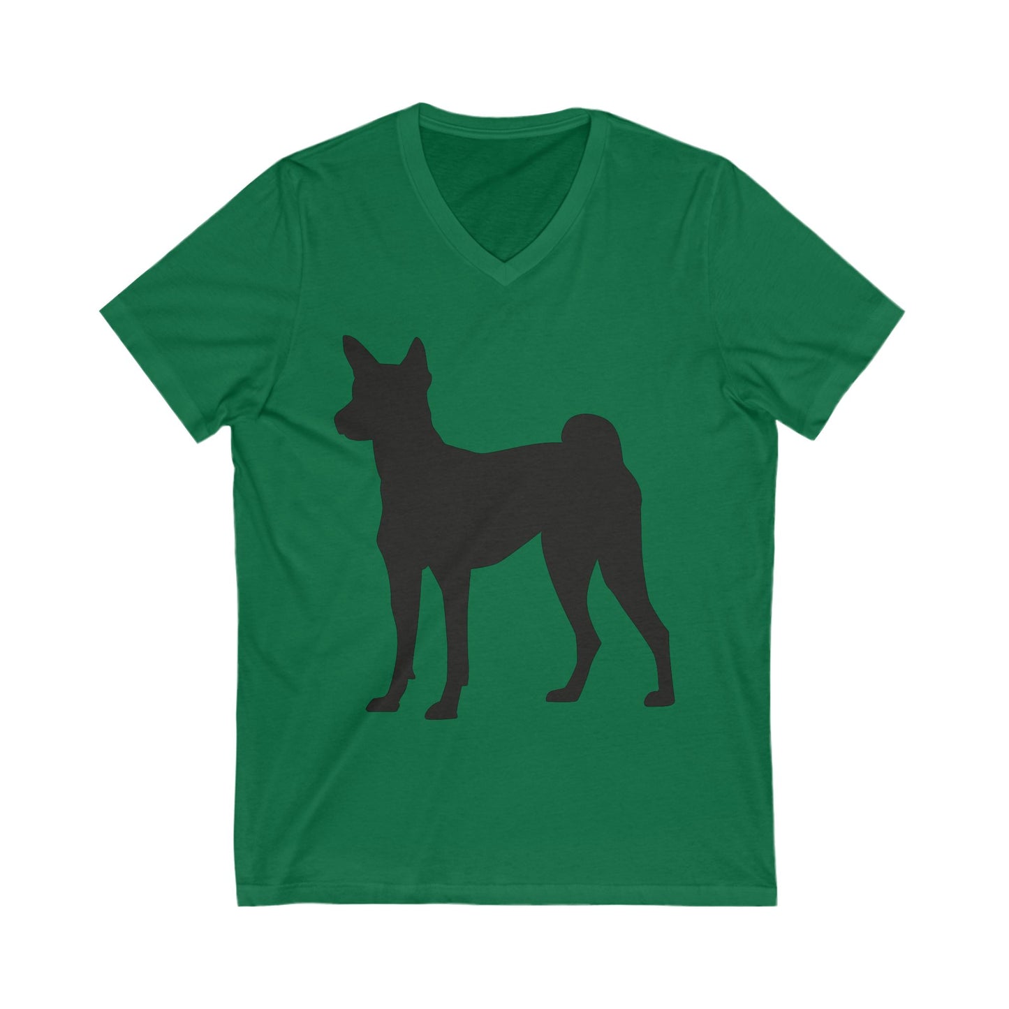 Basenji Silhouette Unisex Short Sleeve V-Neck Tee