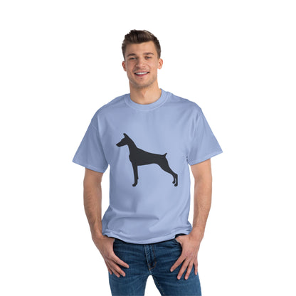 Doberman Silhouette Men's Short-Sleeve Crewneck Tee