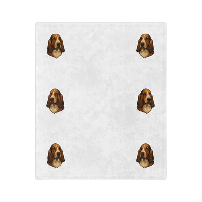 Basset Hound Head Velveteen Microfiber Blanket