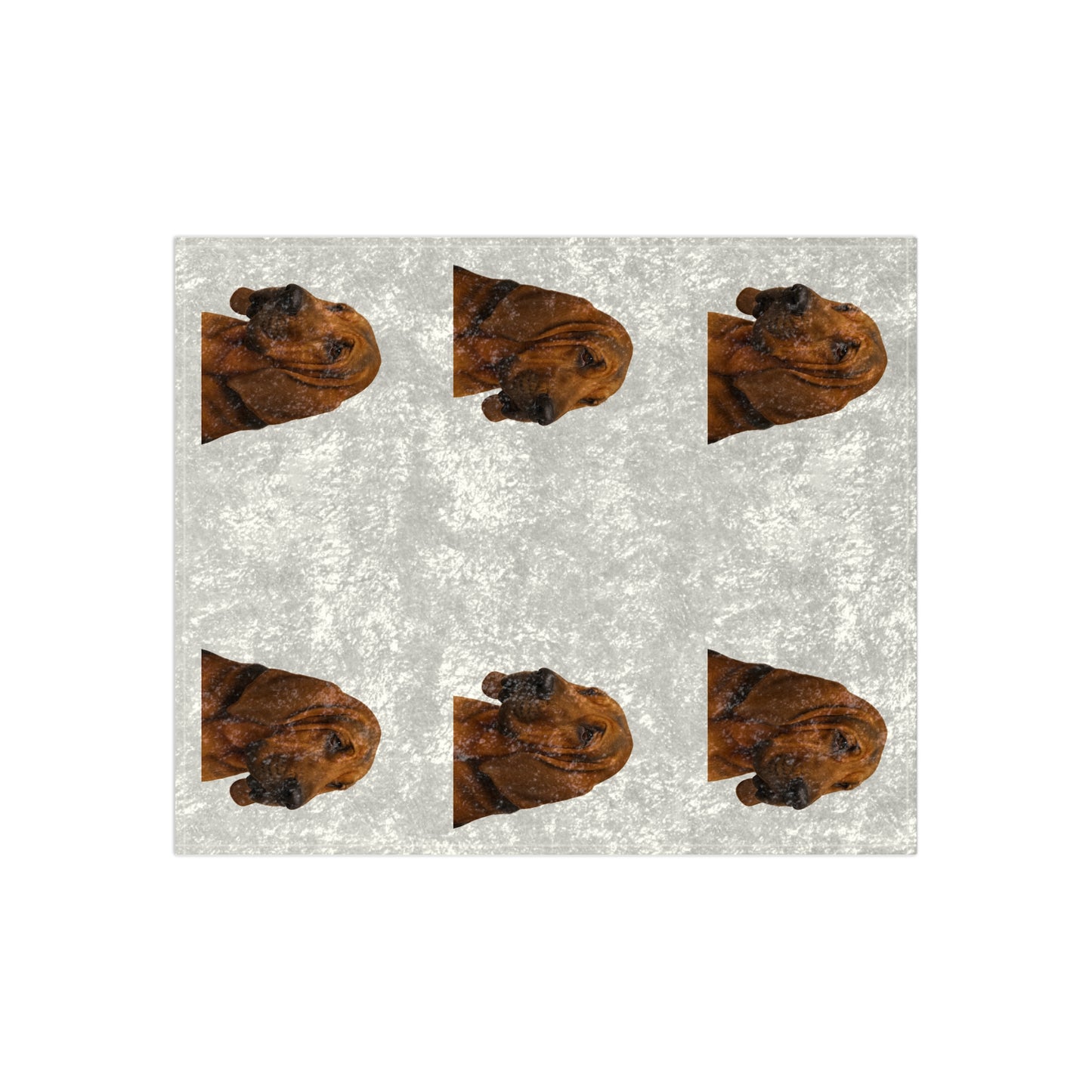 Bloodhound Head Crushed Velvet Blanket