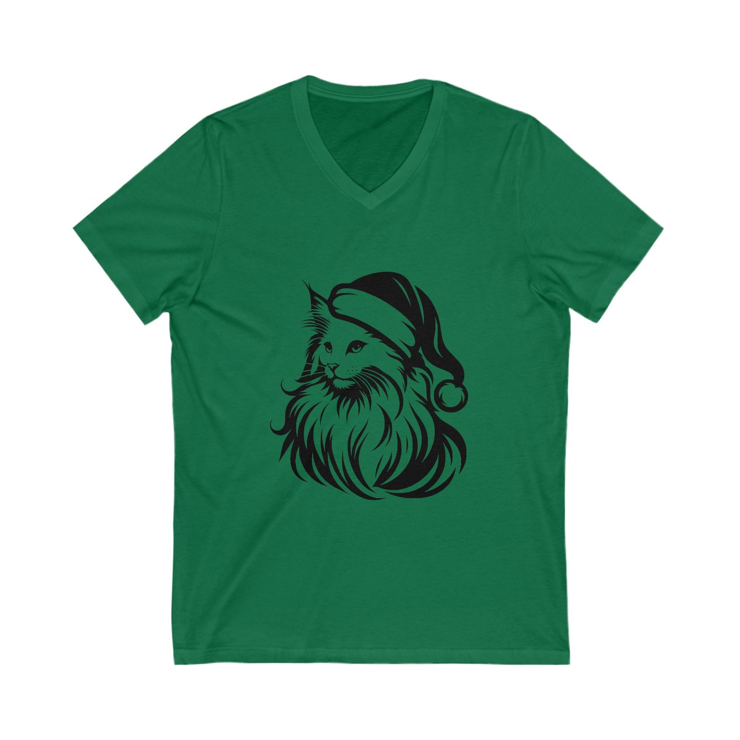 Santa Paws Cat Unisex Short Sleeve V-Neck Tee