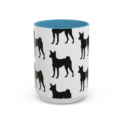 Basenji Silhouette 2-Tone Coffee Mug