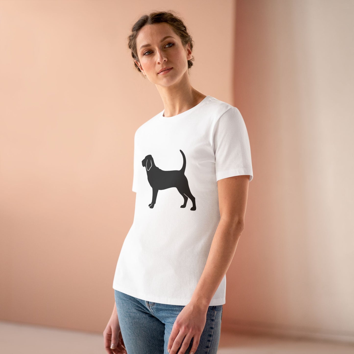 Bloodhound  Silhouette Women's Short Sleeve Crewneck Tee
