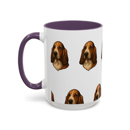Basset Hound Head 2-Tone Coffee Mug