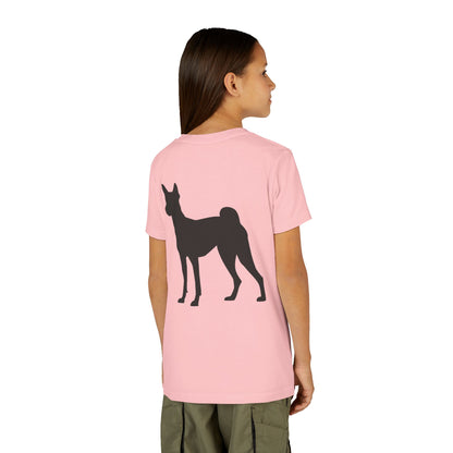 Basenji Silhouette Youth Unisex Short Sleeve Crewneck Tee