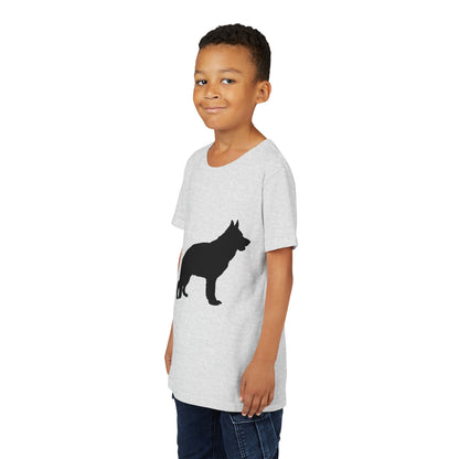 German Shepherd Silhouette Youth Unisex Short Sleeve Crewneck Tee