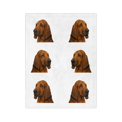 Bloodhound Head Velveteen Microfiber Blanket