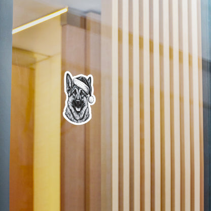 Santa Paws German Shepherd Vinyl Decal