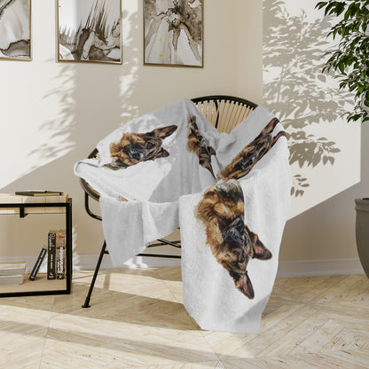 German Shepherd Head Velveteen Microfiber Blanket