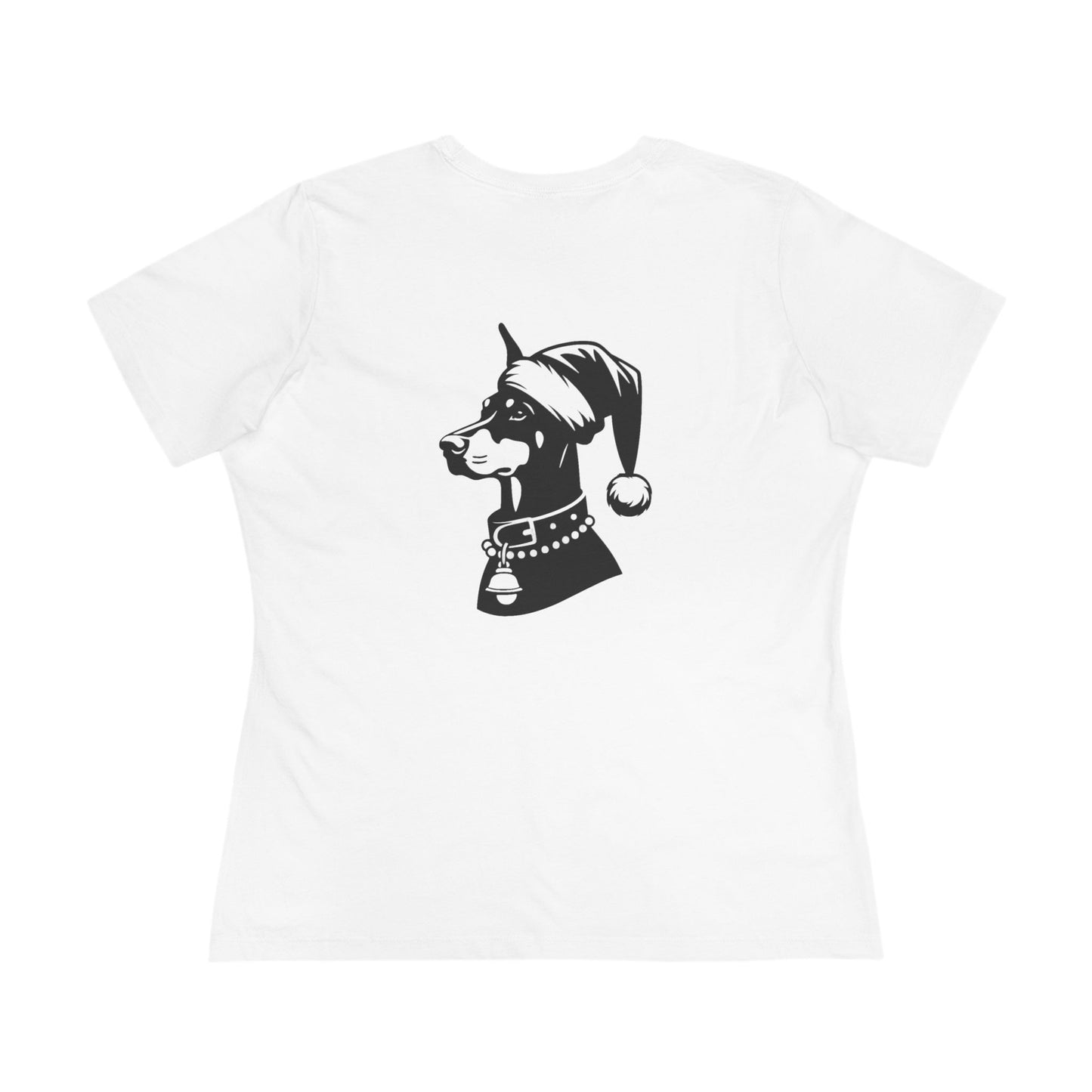 Santa Paws Doberman Women's Short Sleeve Crewneck Tee