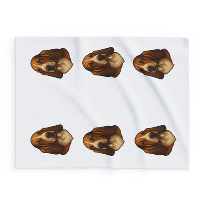 Basset Hound Head Arctic Fleece Blanket