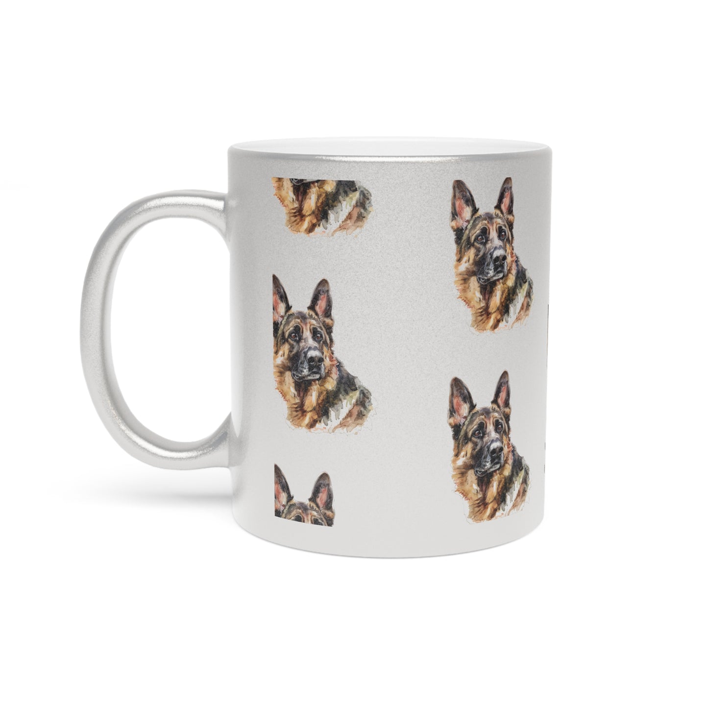 German Shepherd Head Metallic Coffee Mug