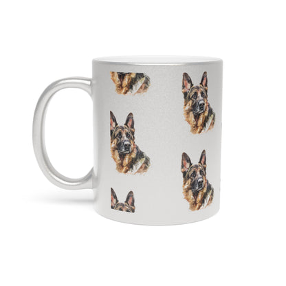 German Shepherd Head Metallic Coffee Mug