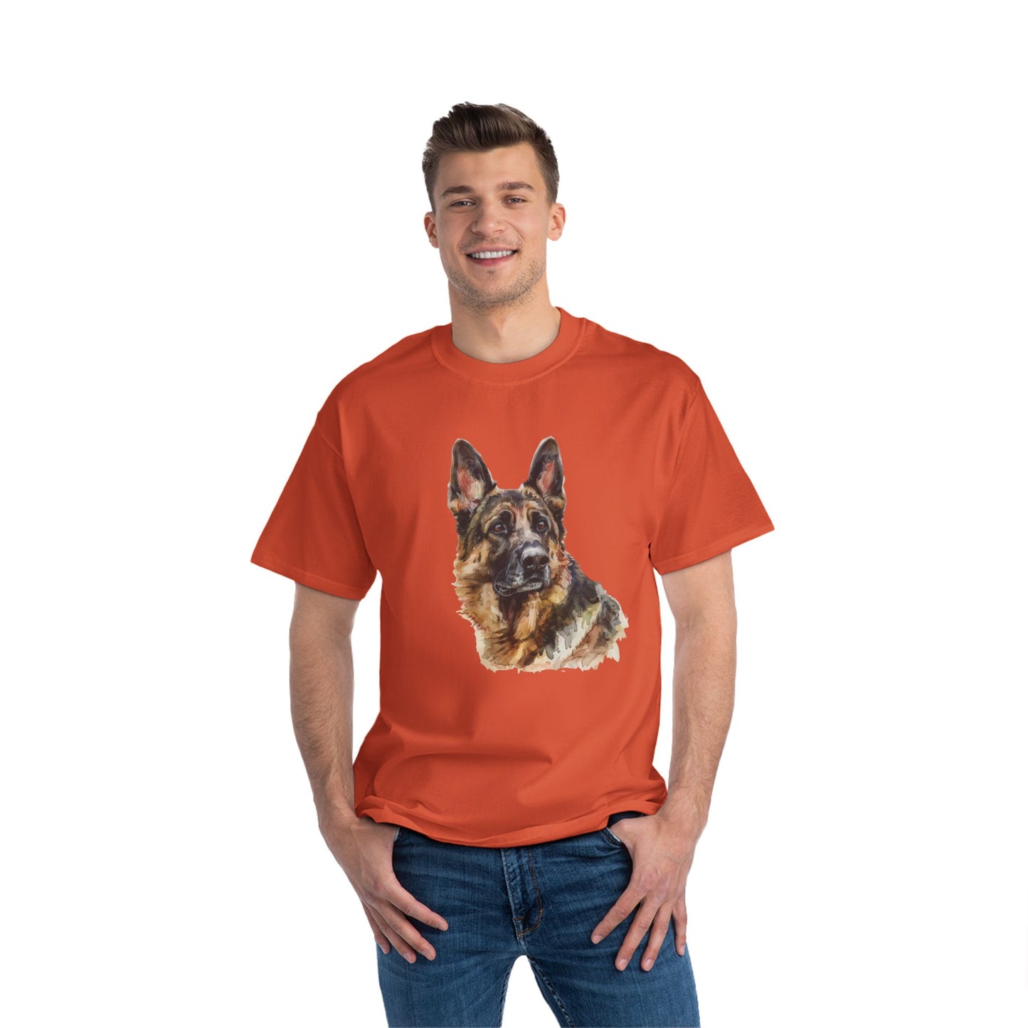 German Shepherd Head Men's Short-Sleeve Crewneck Tee