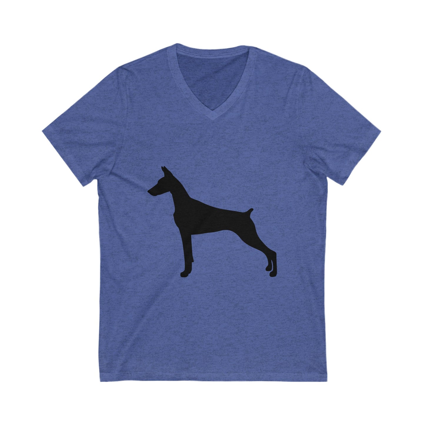 Doberman Silhouette Unisex Short Sleeve V-Neck Tee