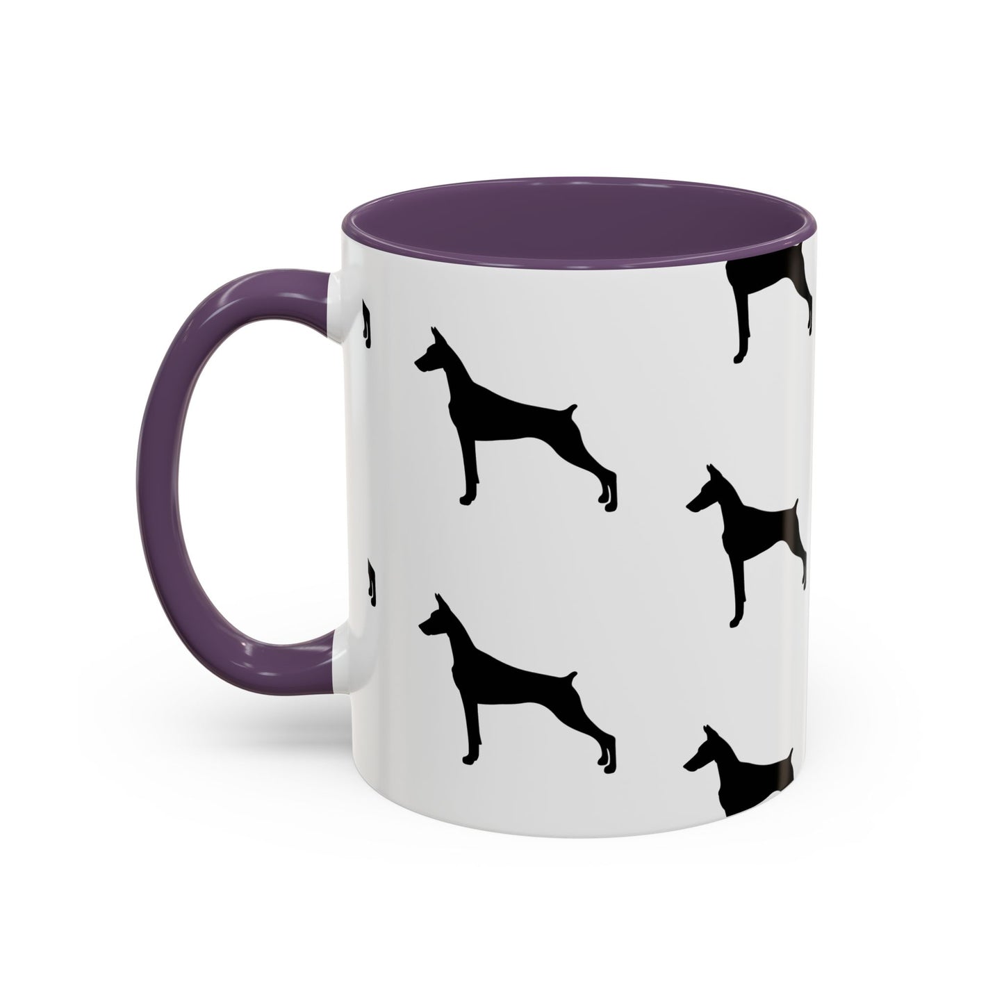 Doberman Silhouette 2-Tone Coffee Mug