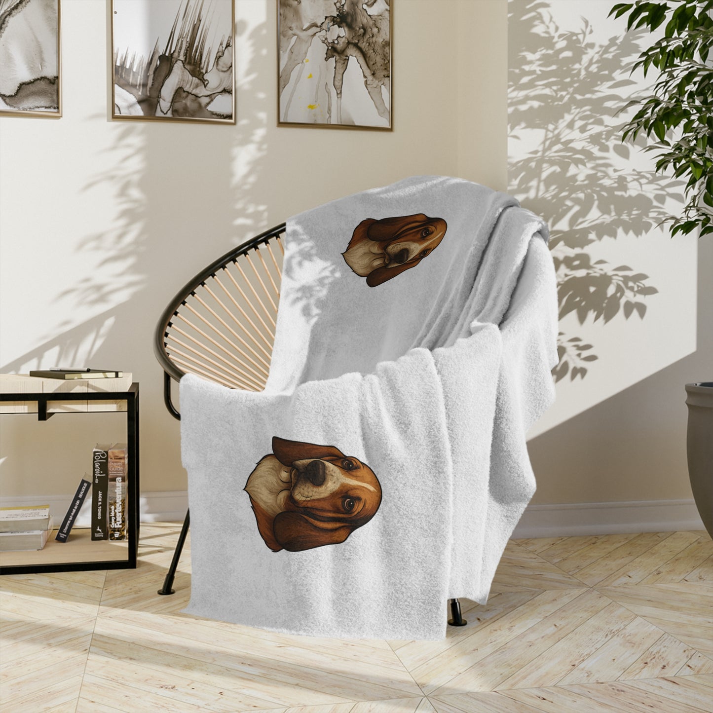 Basset Hound Head Velveteen Microfiber Blanket