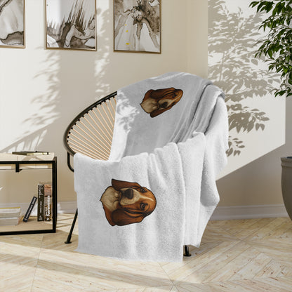 Basset Hound Head Velveteen Microfiber Blanket